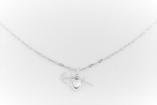 Glaube-Hoffnung-Liebe mit Kette in Weißgold – Bild 3