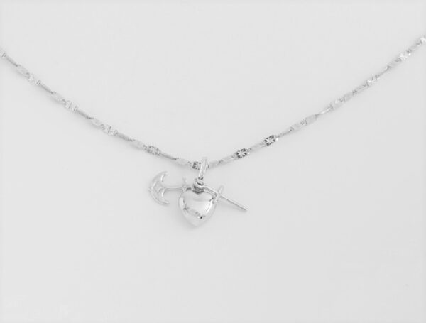 Glaube-Hoffnung-Liebe mit Kette in Weißgold – Bild 4