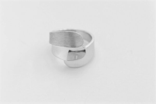 Ring in Sterlingsilber rhodiniert Teil Mattsilber – Bild 2