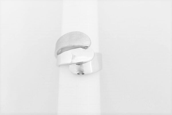 Ring in Sterlingsilber rhodiniert Teil Mattsilber – Bild 4