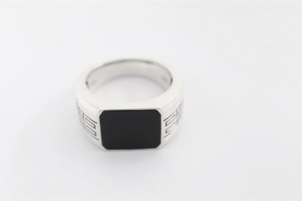 Herrenring in Sterlingsilber mit Onyx – Bild 3