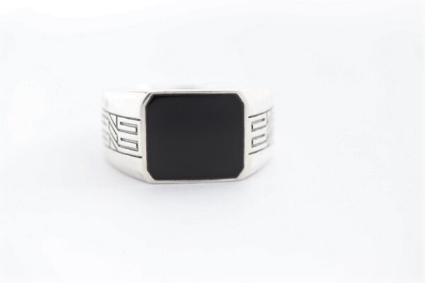 Herrenring in Sterlingsilber mit Onyx – Bild 2