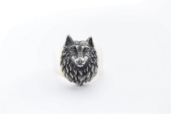 sehr schöner Ring mit einem Hundkopf in Sterlingsilber – Bild 3