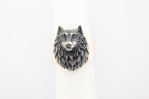sehr schöner Ring mit einem Hundkopf in Sterlingsilber – Bild 5