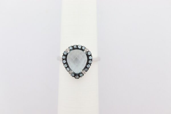 sehr feiner Ring in Sterlingsilber mit synth. Steinen – Bild 6