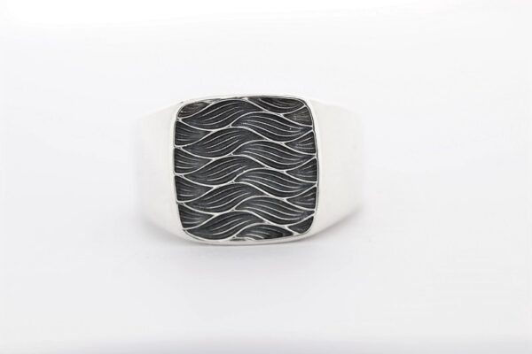 sehr schöner Herrenring in Sterlingsilber rhodiniert – Bild 4