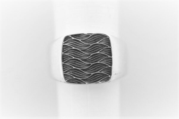 sehr schöner Herrenring in Sterlingsilber rhodiniert – Bild 8