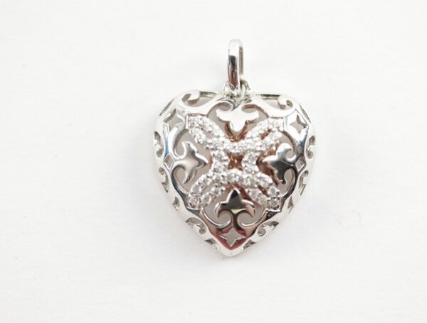 ein sehr schönes Herz in Sterlingsilber mit Kette – Bild 4