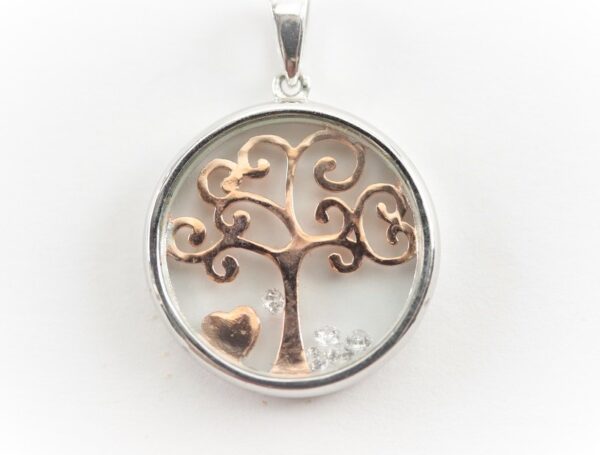 Sehr feines Collier in Sterlingsilber der Baum ist vergoldet