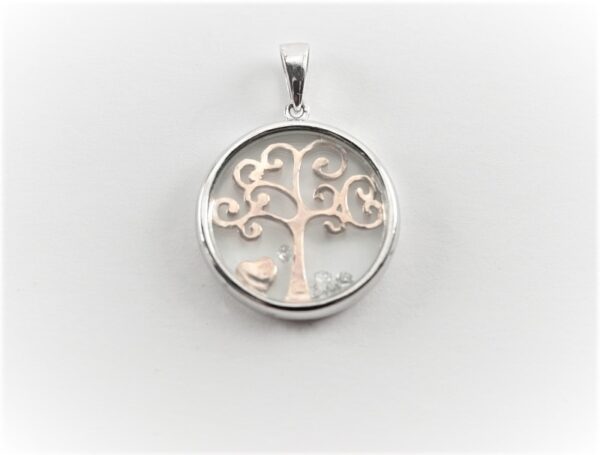 Sehr feines Collier in Sterlingsilber der Baum ist vergoldet – Bild 3