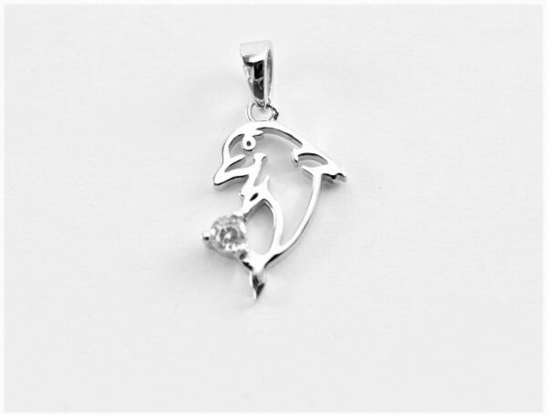 Kinderkette mit Delphin in Sterlingsilber rhodiniert – Bild 4