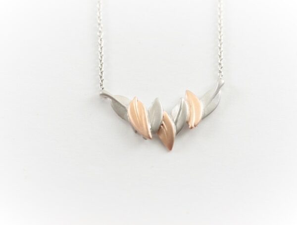 sehr feines Collier in Sterlingsilber rhodiniert – Bild 2