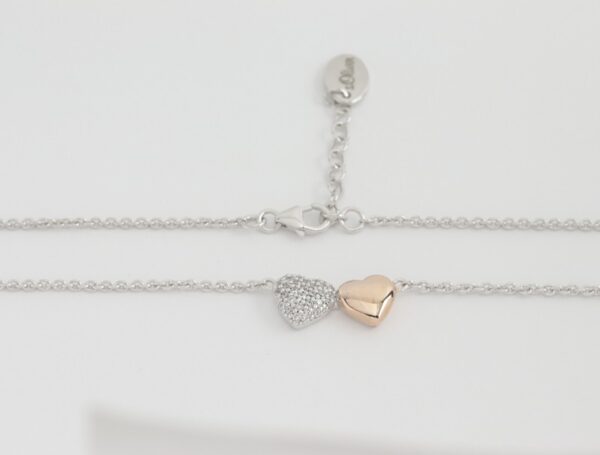 sehr feines Collier in Sterlingsilber rhodiniert – Bild 3