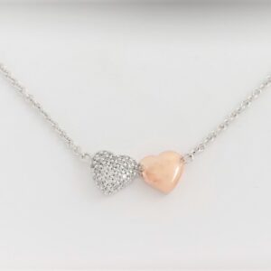 sehr feines Collier in Sterlingsilber rhodiniert