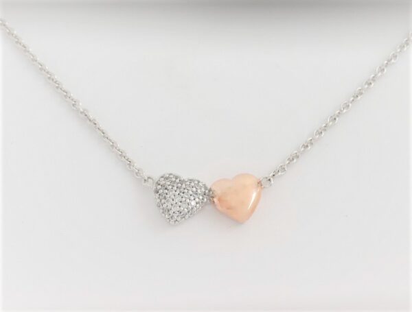 sehr feines Collier in Sterlingsilber rhodiniert