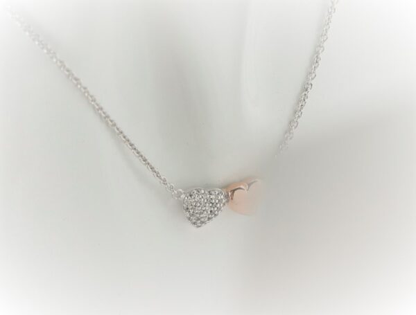 sehr feines Collier in Sterlingsilber rhodiniert – Bild 5