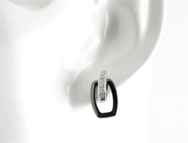 ein paar Ohrringe in Sterlingsilber mit Onyx – Bild 2