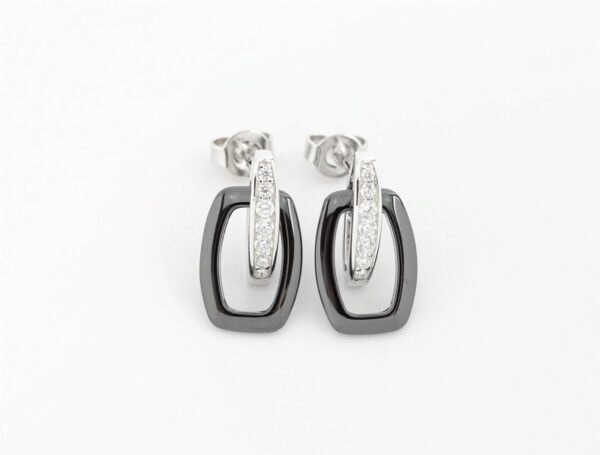 ein paar Ohrringe in Sterlingsilber mit Onyx