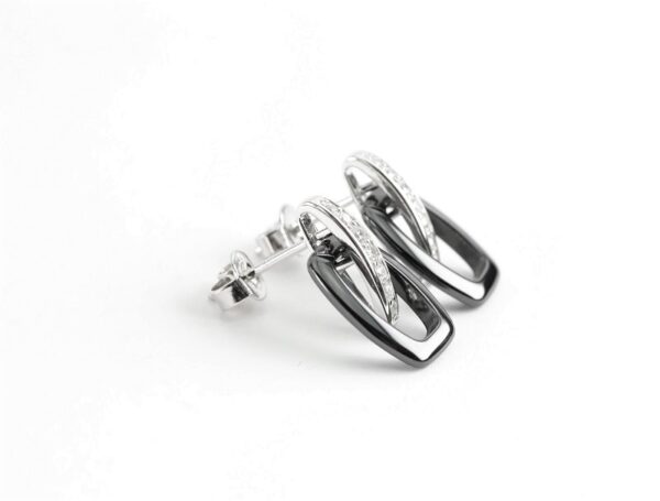 ein paar Ohrringe in Sterlingsilber mit Onyx – Bild 4
