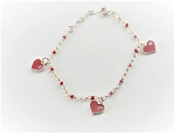 sehr schönes Armband in Sterlingsilber mit Herzen