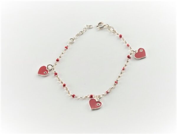 sehr schönes Armband in Sterlingsilber mit Herzen – Bild 3