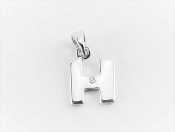 Buchstabe  " H " mit Kette alles in Sterlingsilber