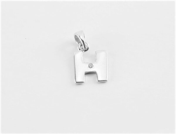 Buchstabe  " H " mit Kette alles in Sterlingsilber – Bild 3