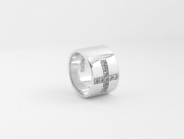 sehr schöner Ring in Sterlingsilber mit Kreuz – Bild 2