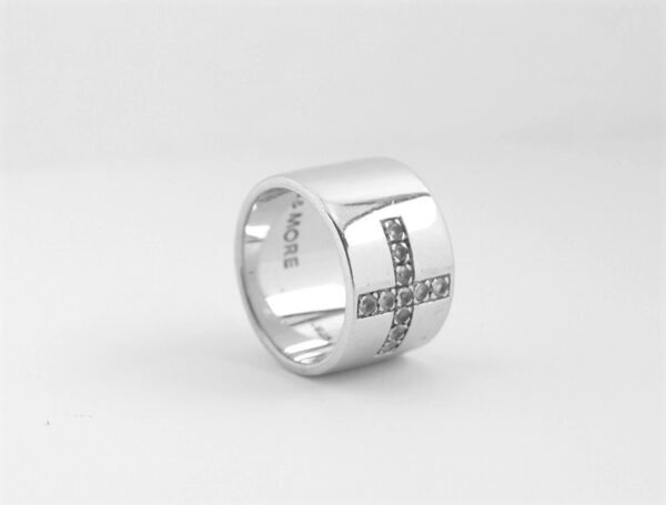 sehr schöner Ring in Sterlingsilber mit Kreuz – Bild 5