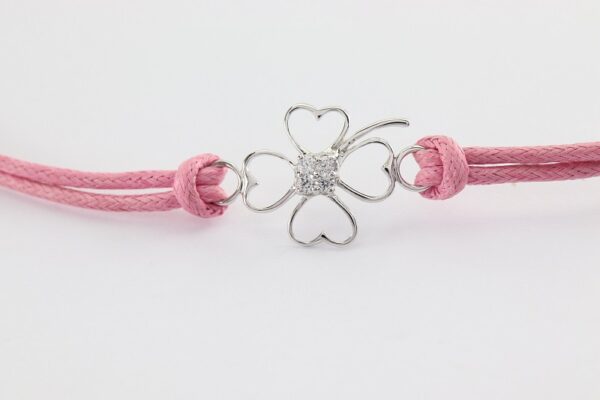 jugendliches Armband in Sterlingsilber mit Stoffband