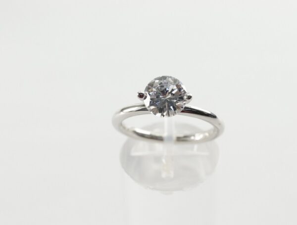 feiner Ring in Sterlingsilber rhodiniert – Bild 2