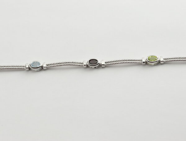 Feines Armband in Sterlingsilber mit echten Steinen – Bild 3