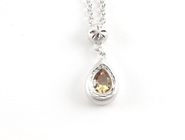 feines Collier in Sterlingsilber mit Citrin – Bild 2