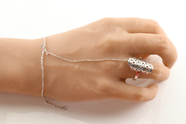 Ring für den Sommer in Sterlingsilber mit Armkette – Bild 4