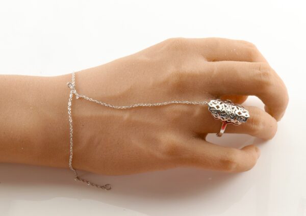 Ring für den Sommer in Sterlingsilber mit Armkette – Bild 3