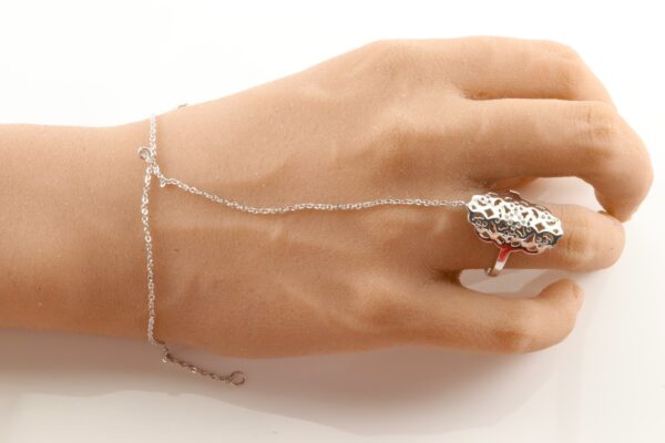 Ring für den Sommer in Sterlingsilber mit Armkette – Bild 2