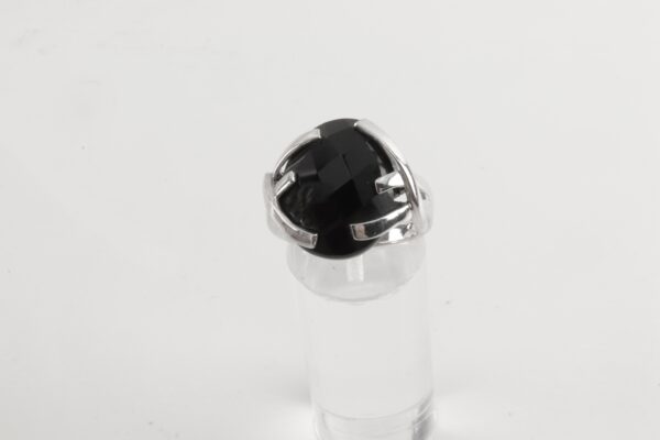 Ring mit synth. Onyx in Sterlingsilber rhodiniert – Bild 2