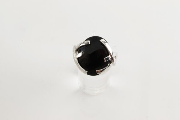 Ring mit synth. Onyx in Sterlingsilber rhodiniert – Bild 3