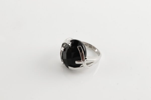 Ring mit synth. Onyx in Sterlingsilber rhodiniert – Bild 4