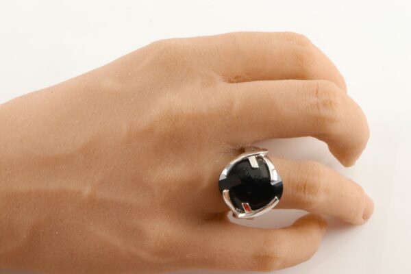Ring mit synth. Onyx in Sterlingsilber rhodiniert – Bild 6