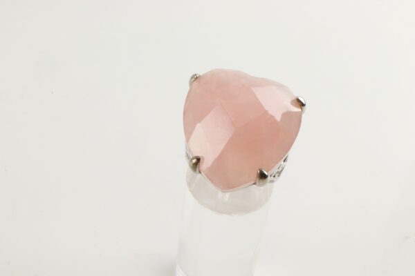 massiver Ring in Sterlingsilber mit Rosenquarz – Bild 3