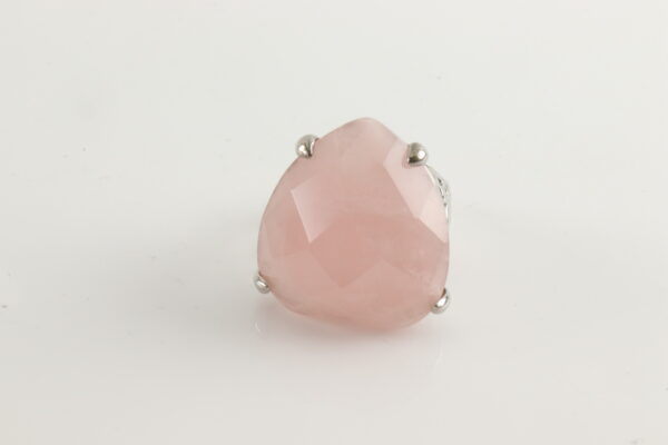 massiver Ring in Sterlingsilber mit Rosenquarz – Bild 5