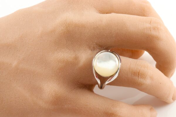 feiner Ring in Sterlingsilber mit Perlmutt – Bild 6