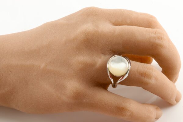 feiner Ring in Sterlingsilber mit Perlmutt – Bild 7