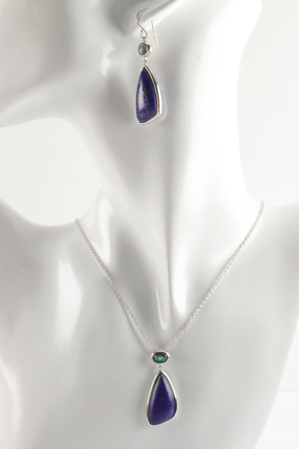 Schmuckset ganz besonderst in Sterlingsilber mit Lapislazuli – Bild 4