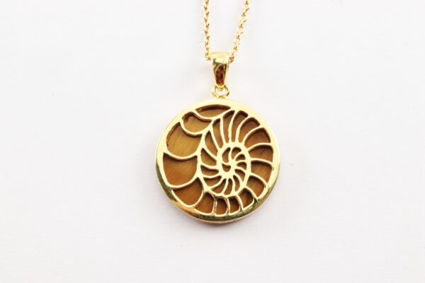 Collier in Sterlingsilber vergoldet mit Tigerauge