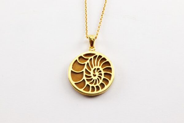Collier in Sterlingsilber vergoldet mit Tigerauge – Bild 3