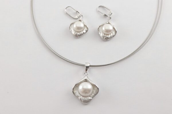 ein besonderes Schmuckset in Sterlingsilber mit Perle – Bild 2
