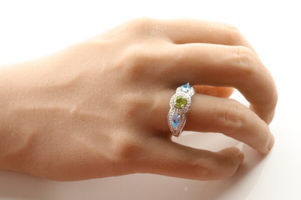 schöner Ring in Sterlingsilber mit echten Steinen – Bild 6