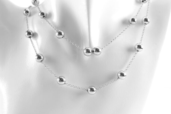 lange Kugelkette in Sterlingsilber